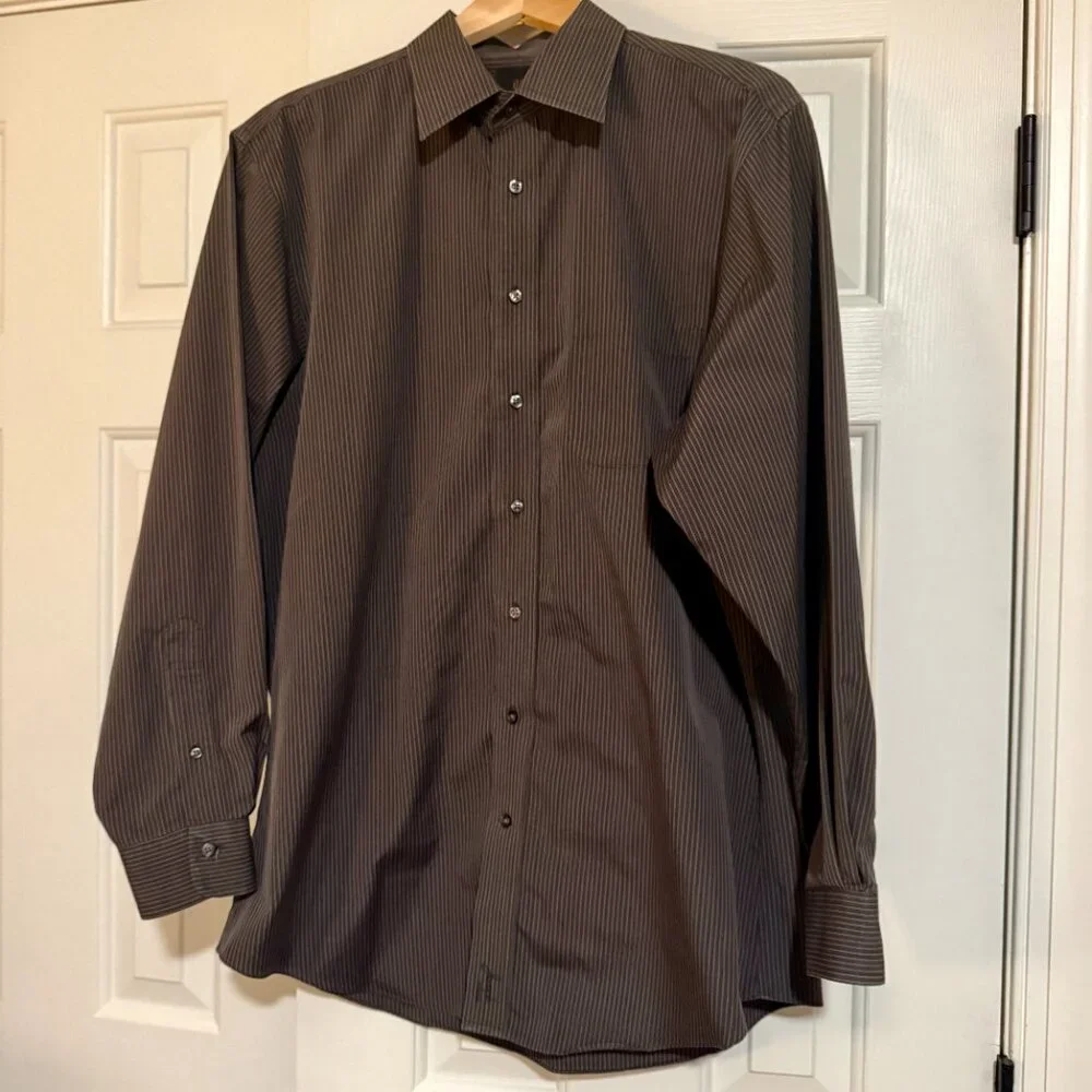 JOSEPH A BANKS MENS DRESS SHIRTS, SET OF 4, SIZE 16.5 X 34, 100% NO-IRON COTTON - Picture 9 of 16